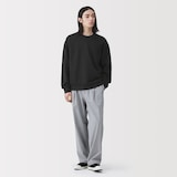 紳士　二重編みクルーネックプルオーバー