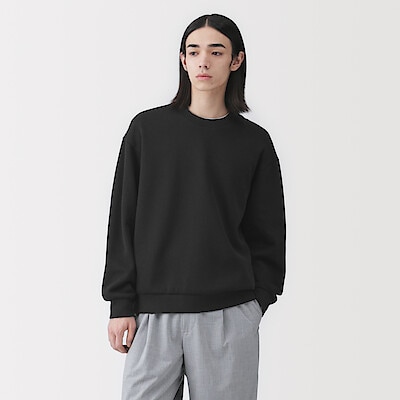 紳士　二重編みクルーネックプルオーバー