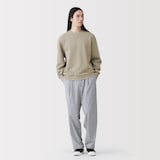 紳士　二重編みクルーネックプルオーバー