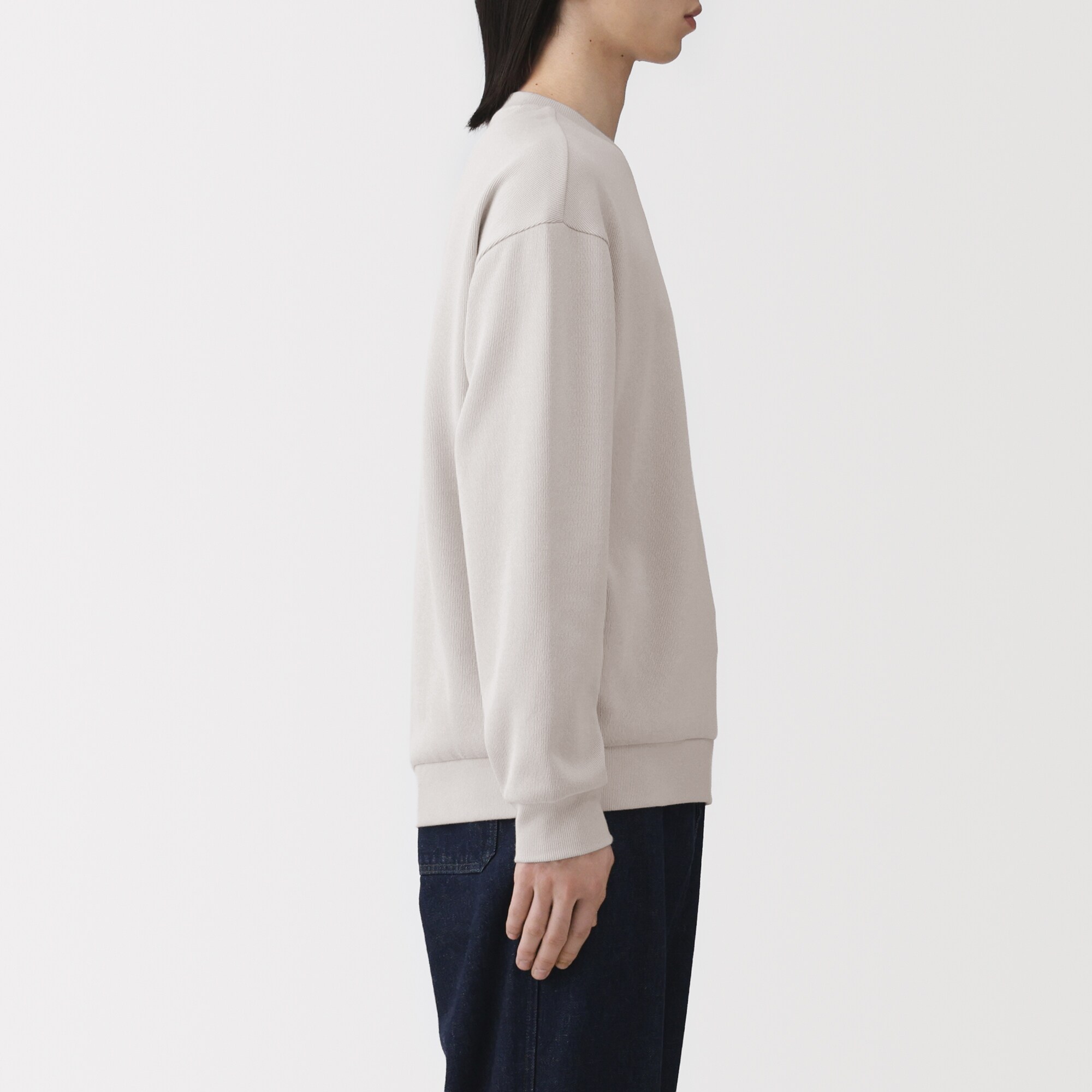 紳士　二重編みクルーネックプルオーバー