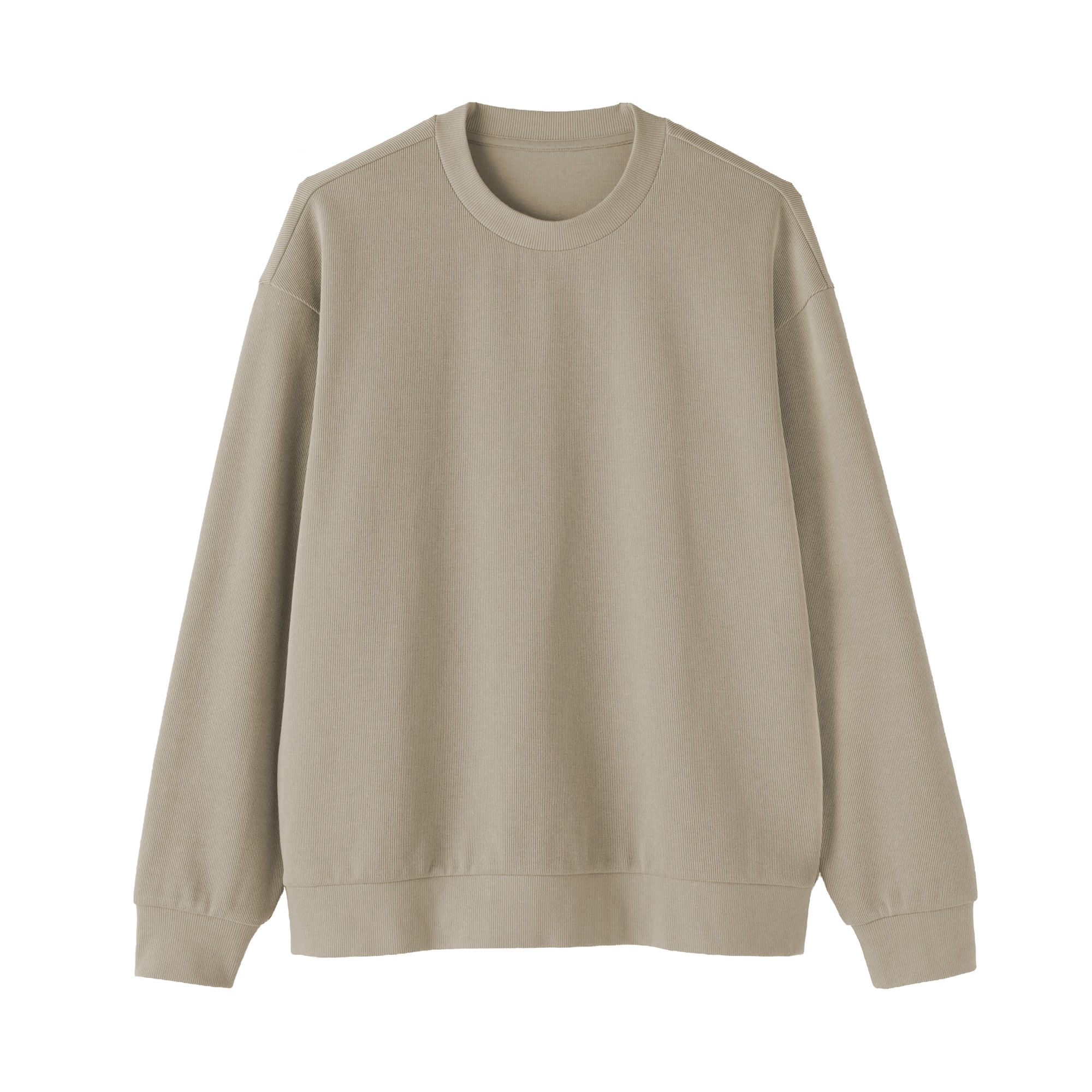 紳士　二重編みクルーネックプルオーバー