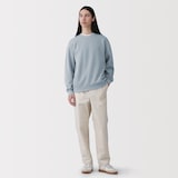 紳士　二重編みクルーネックプルオーバー