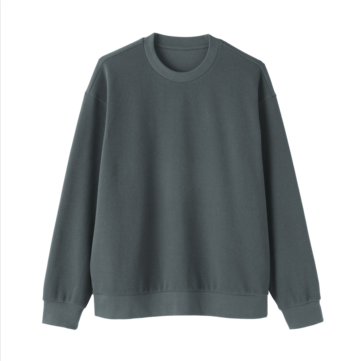 紳士　二重編みクルーネックプルオーバー