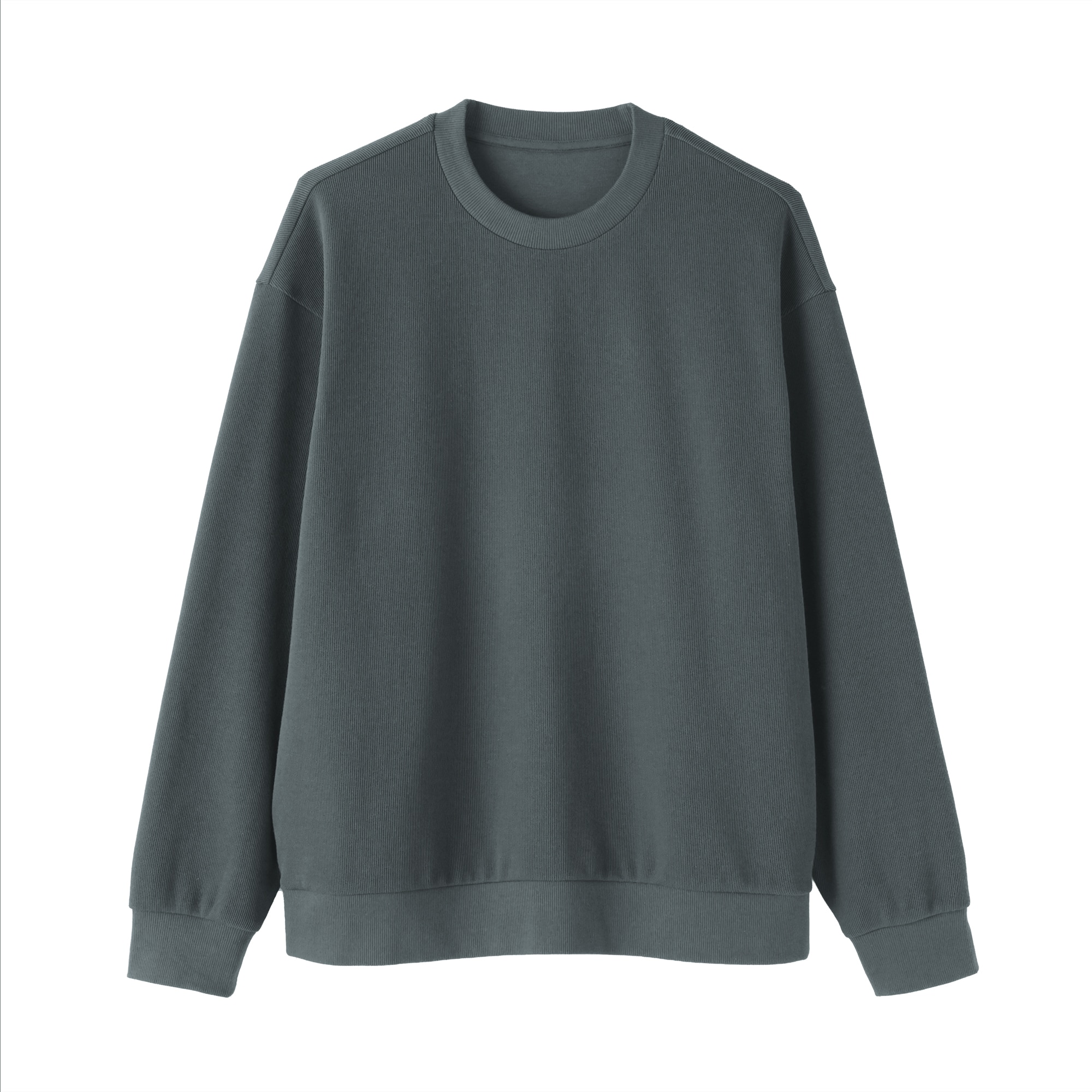 紳士　二重編みクルーネックプルオーバー