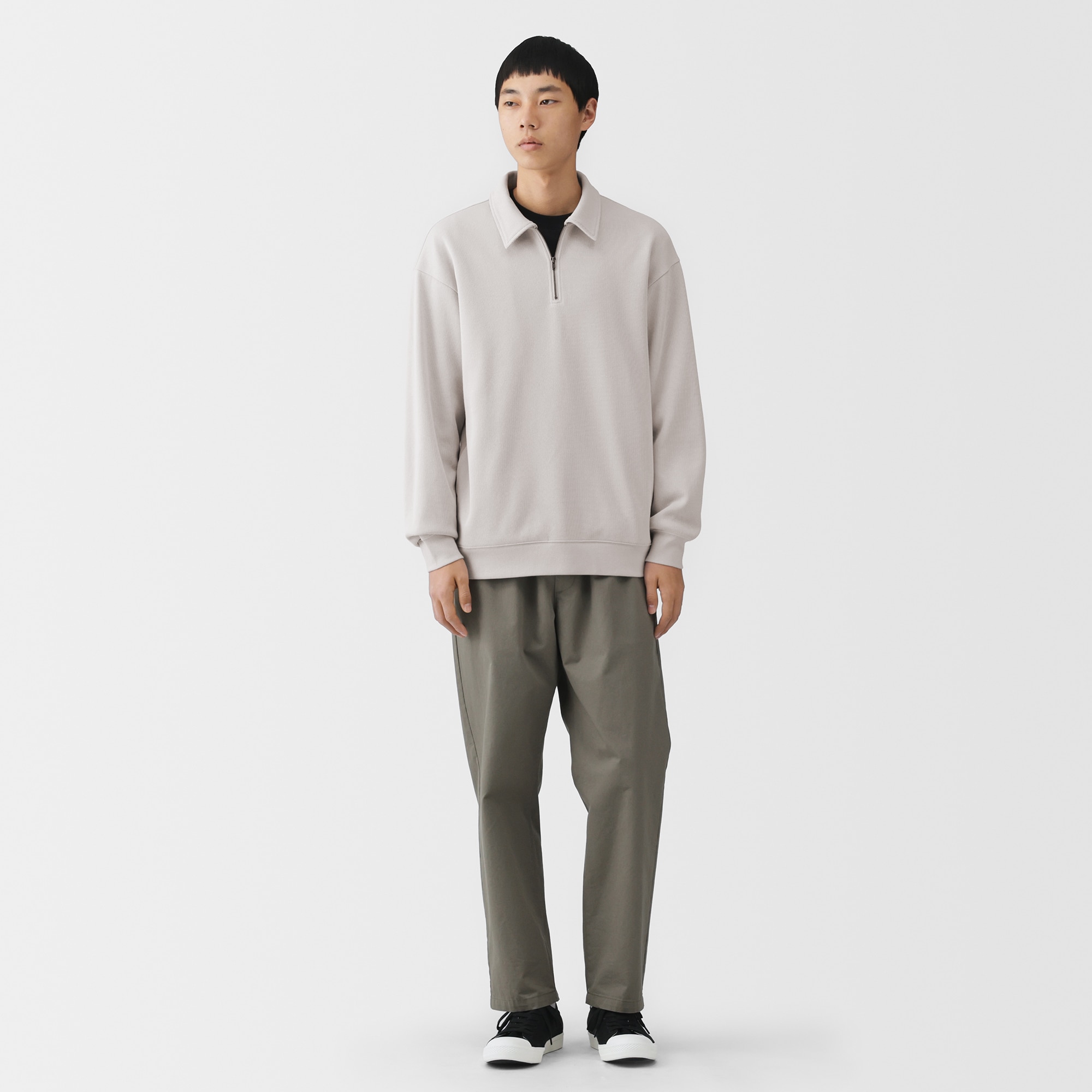 紳士 二重編み衿付きプルオーバー | 無印良品