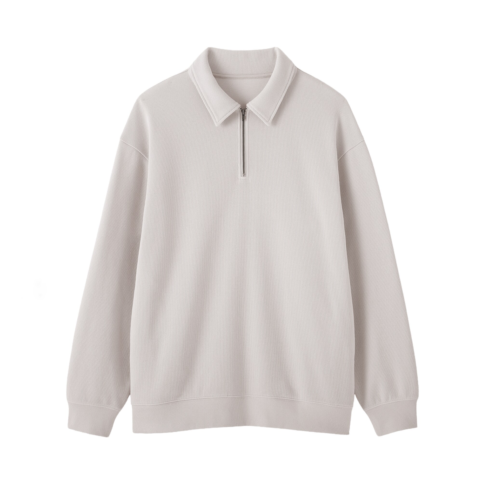 紳士　二重編み衿付きプルオーバー