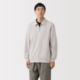 紳士　二重編み衿付きプルオーバー