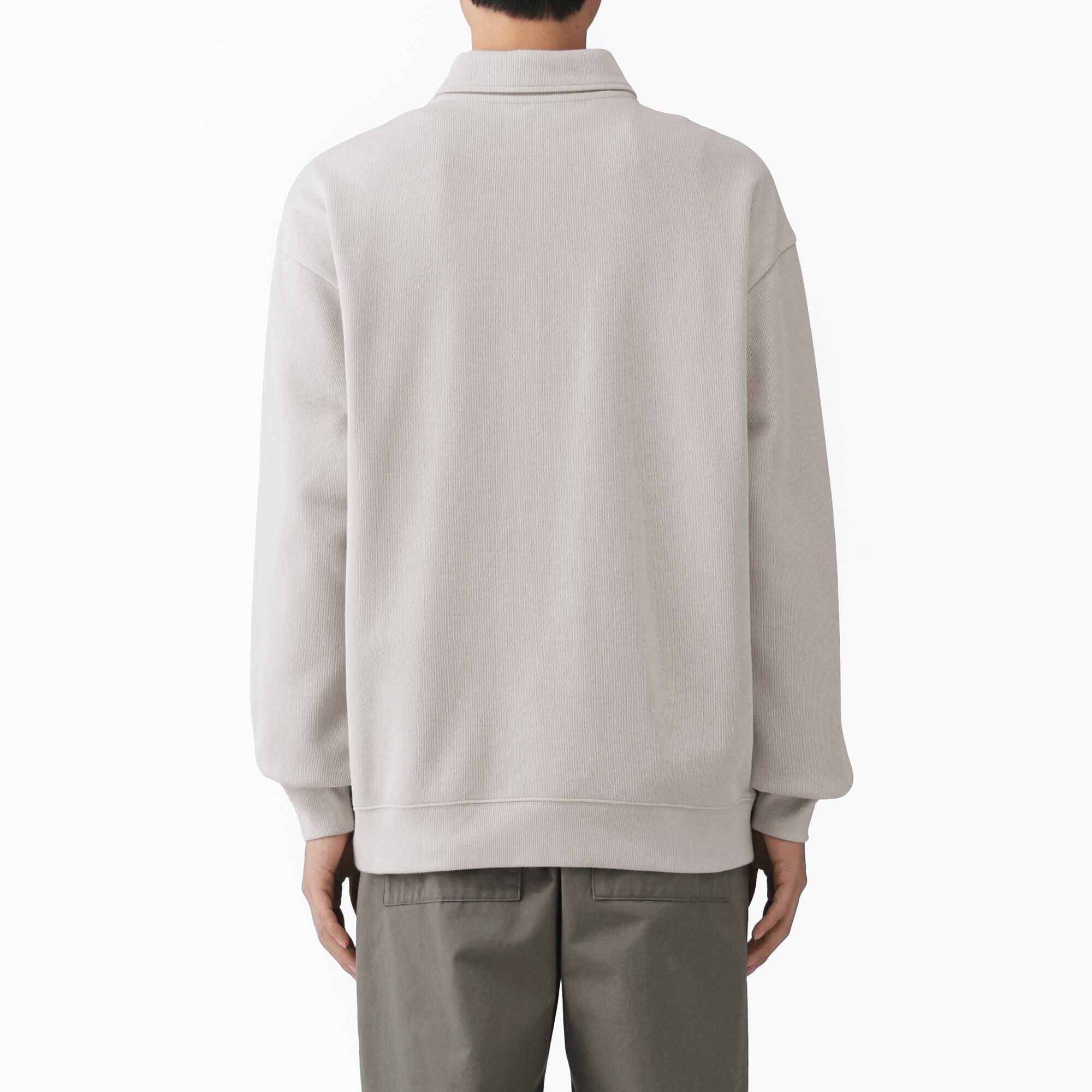 紳士　二重編み衿付きプルオーバー