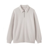 紳士　二重編み衿付きプルオーバー