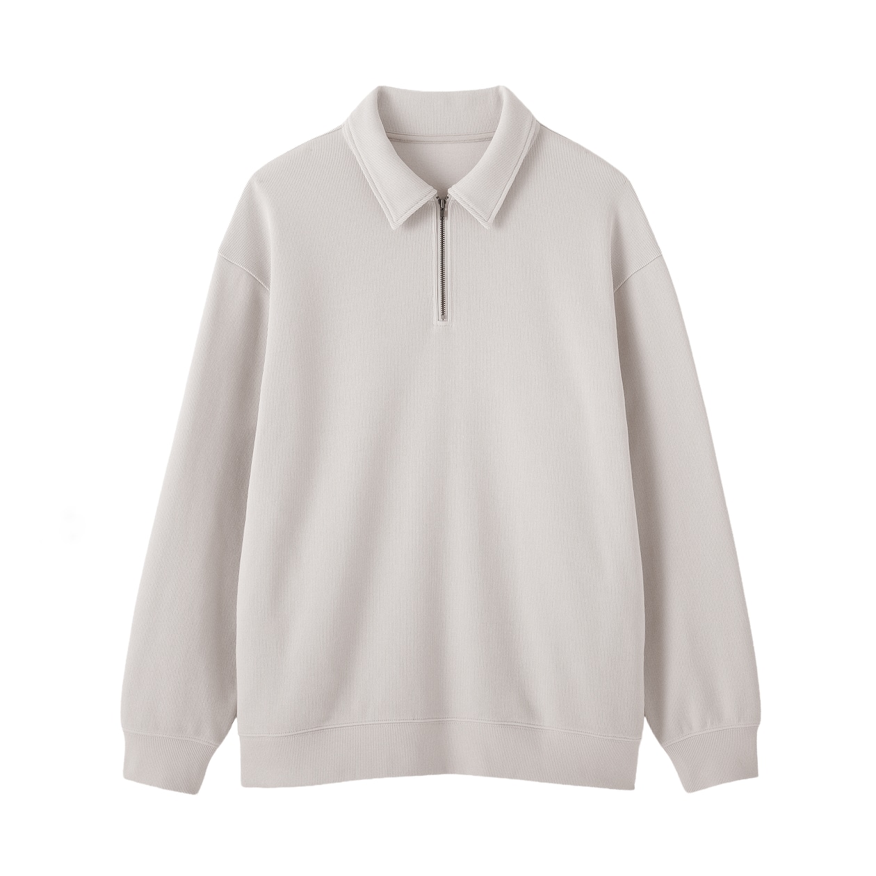 紳士　二重編み衿付きプルオーバー