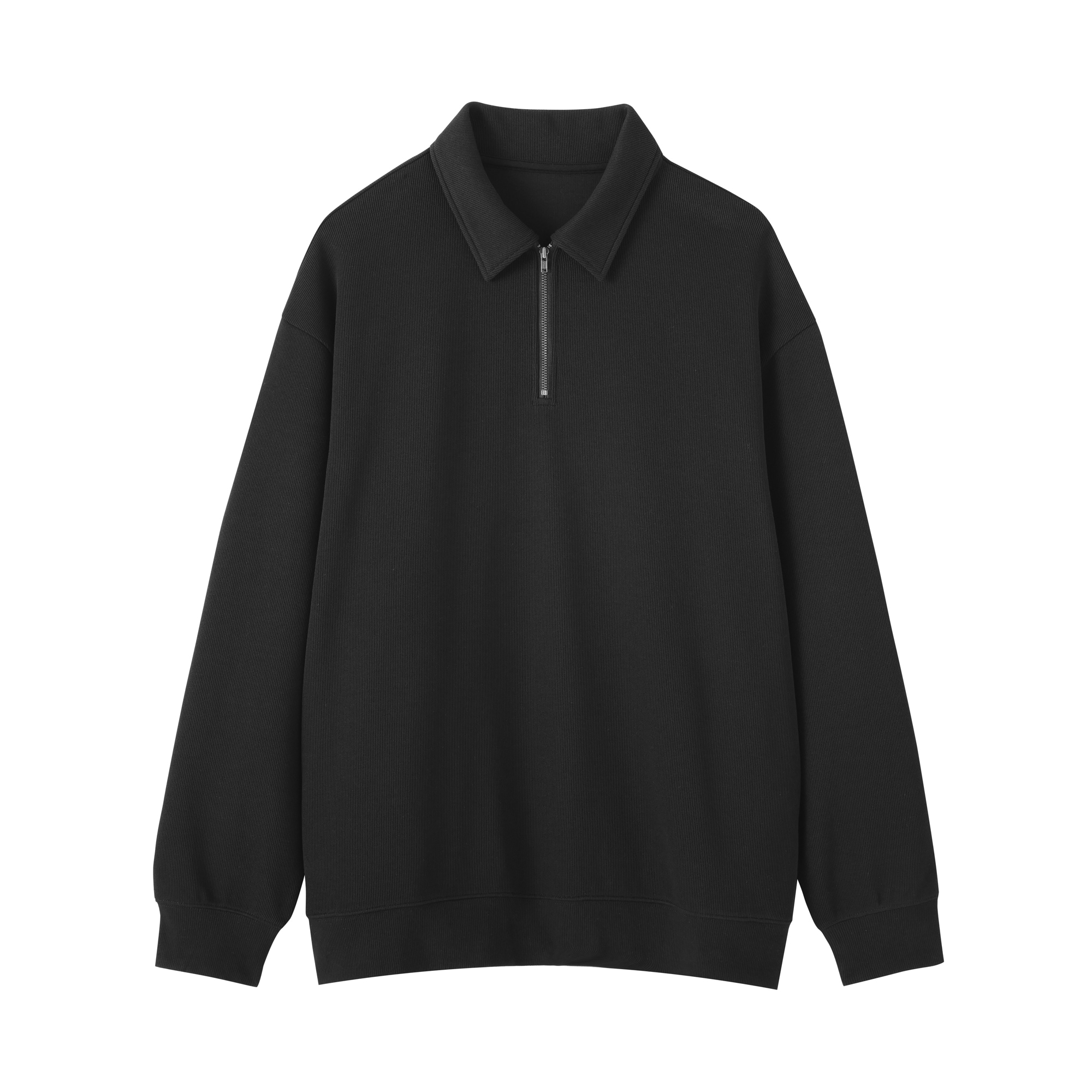 紳士　二重編み衿付きプルオーバー