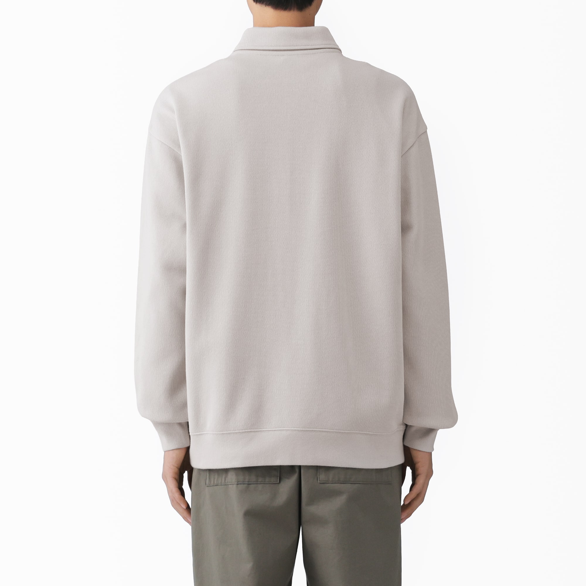 紳士　二重編み衿付きプルオーバー