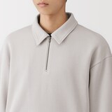 紳士　二重編み衿付きプルオーバー