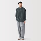 紳士　二重編み衿付きプルオーバー