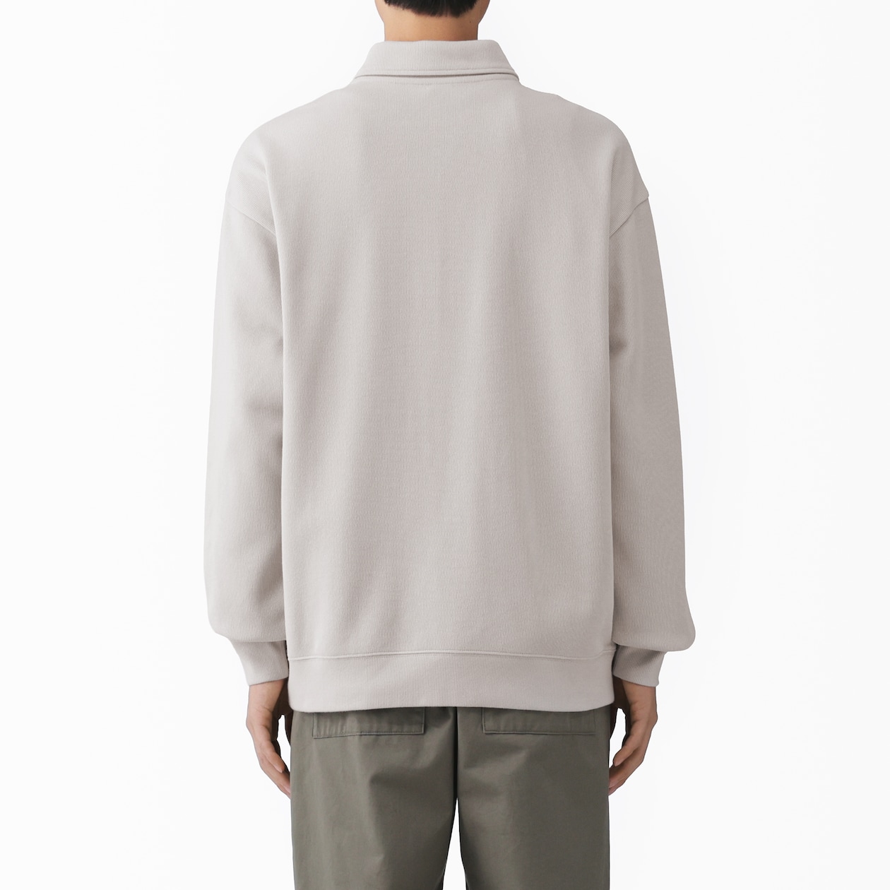 紳士　二重編み衿付きプルオーバー