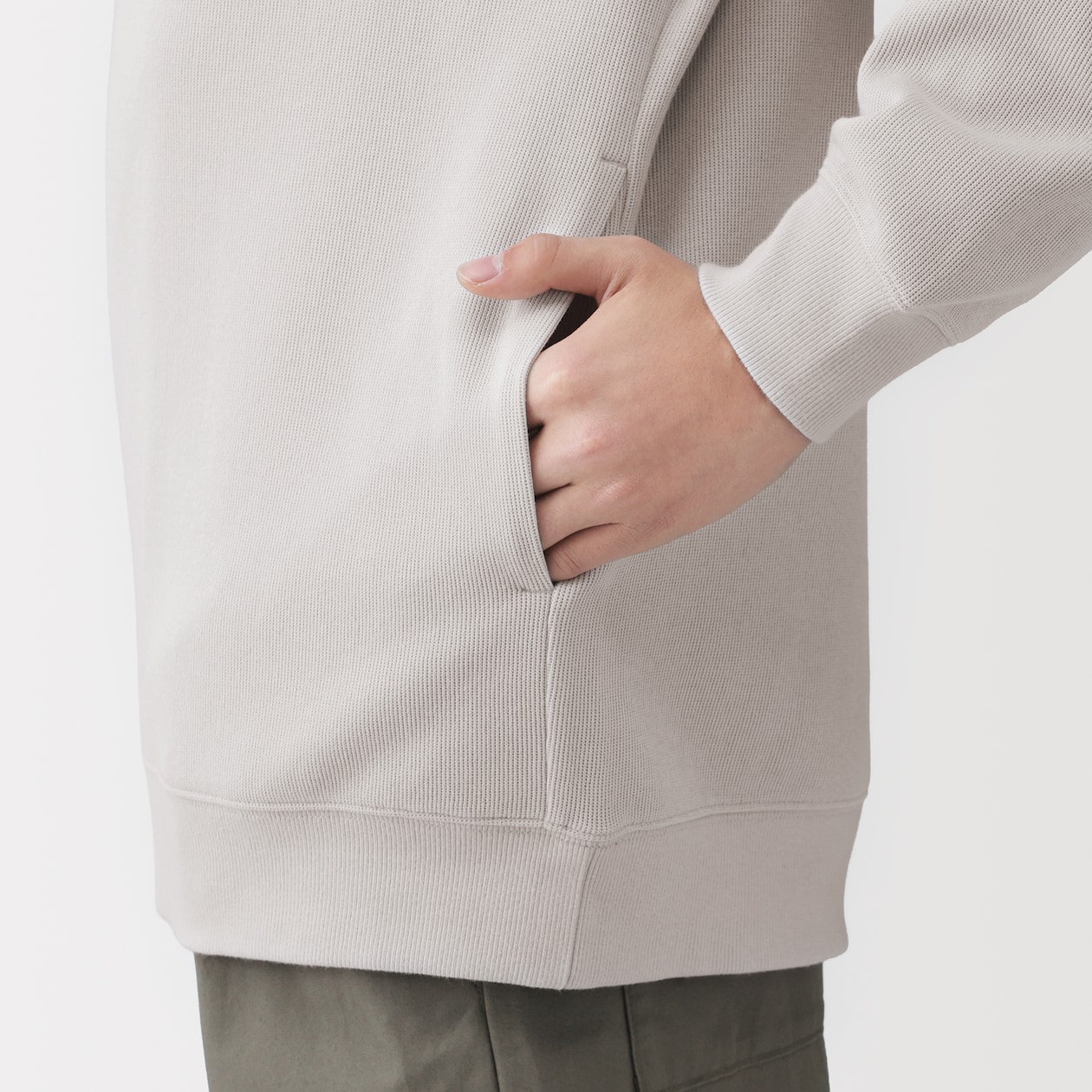 紳士　二重編み衿付きプルオーバー