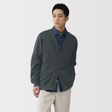 紳士　二重編みＶネックカーディガン