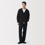 紳士　二重編みＶネックカーディガン