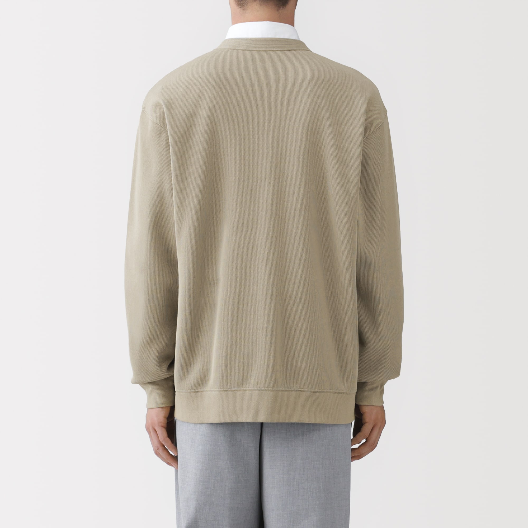 紳士　二重編みＶネックカーディガン