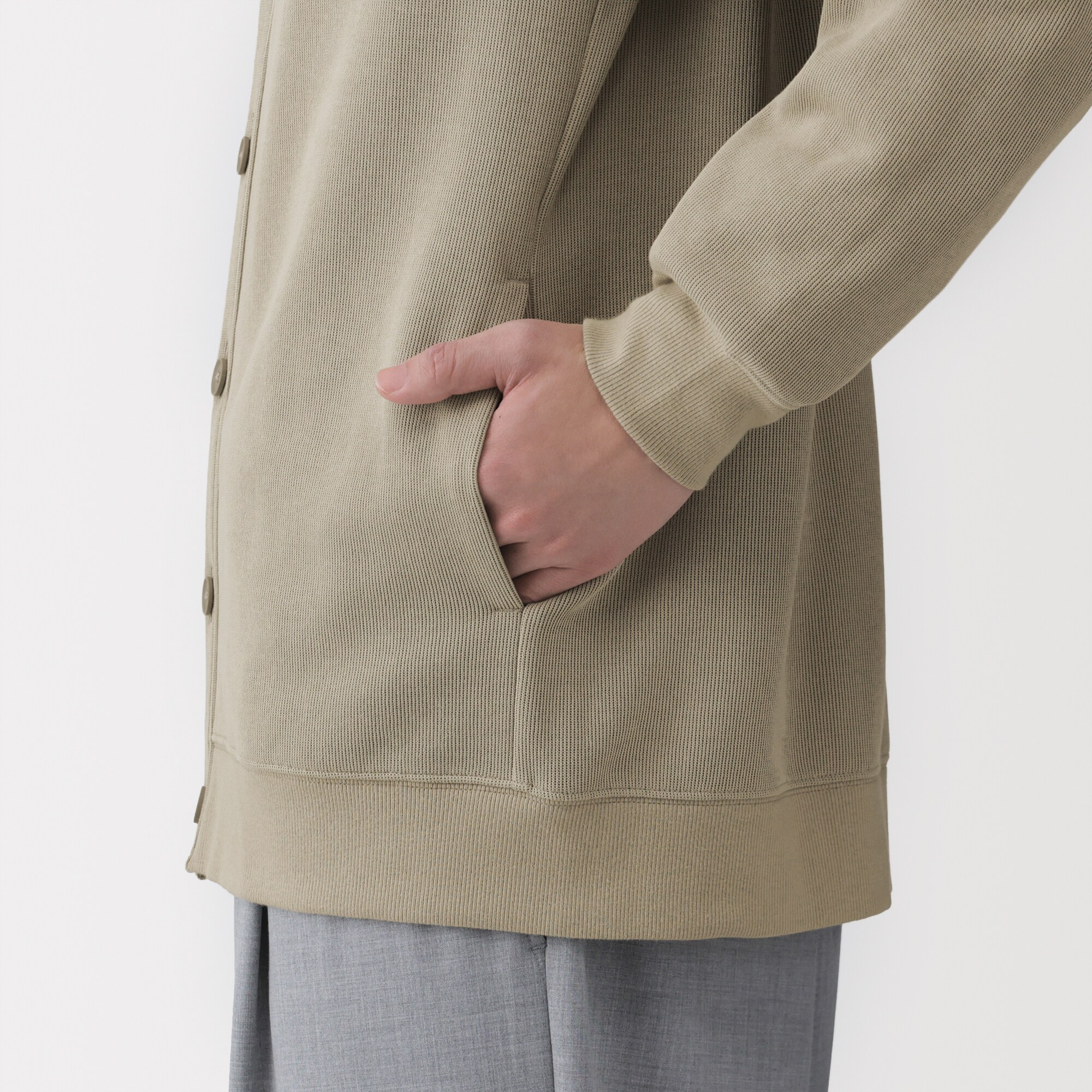 紳士　二重編みＶネックカーディガン