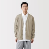 紳士　二重編みＶネックカーディガン