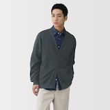 紳士　二重編みＶネックカーディガン