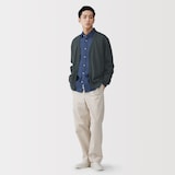 紳士　二重編みＶネックカーディガン