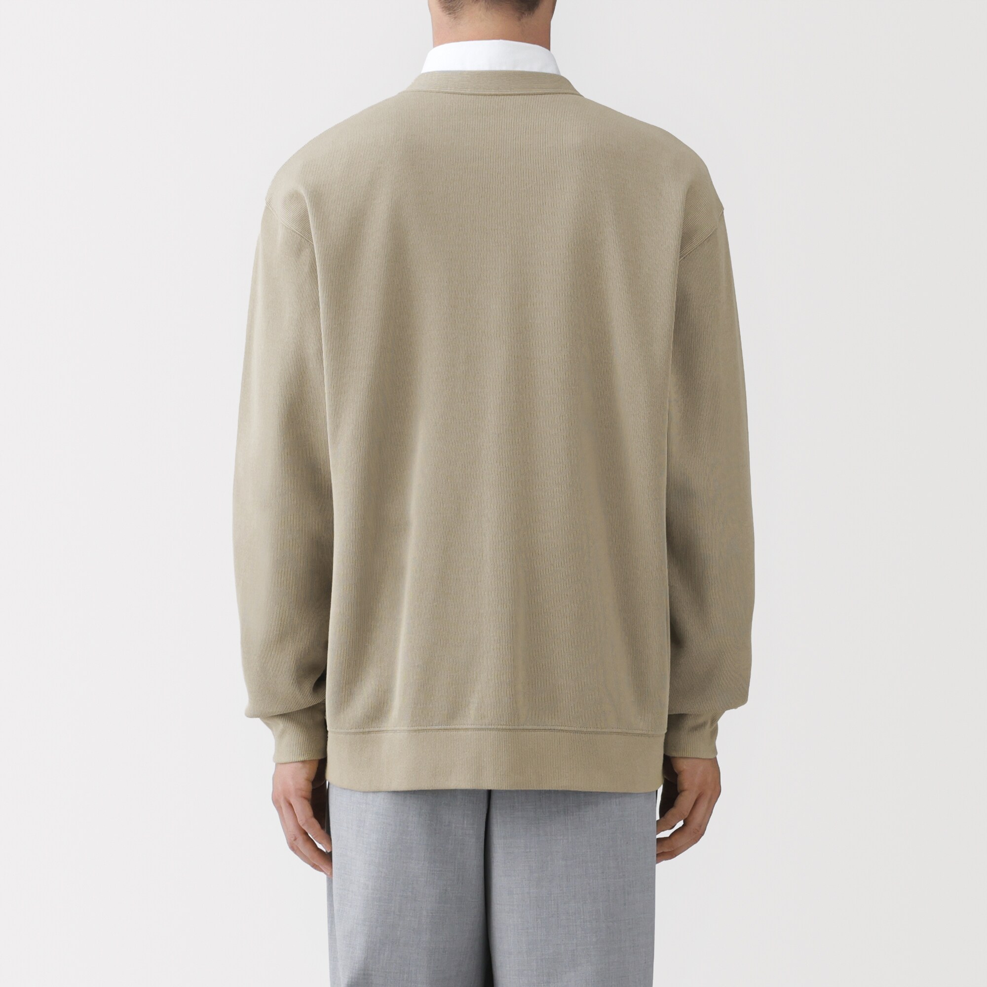 紳士　二重編みＶネックカーディガン