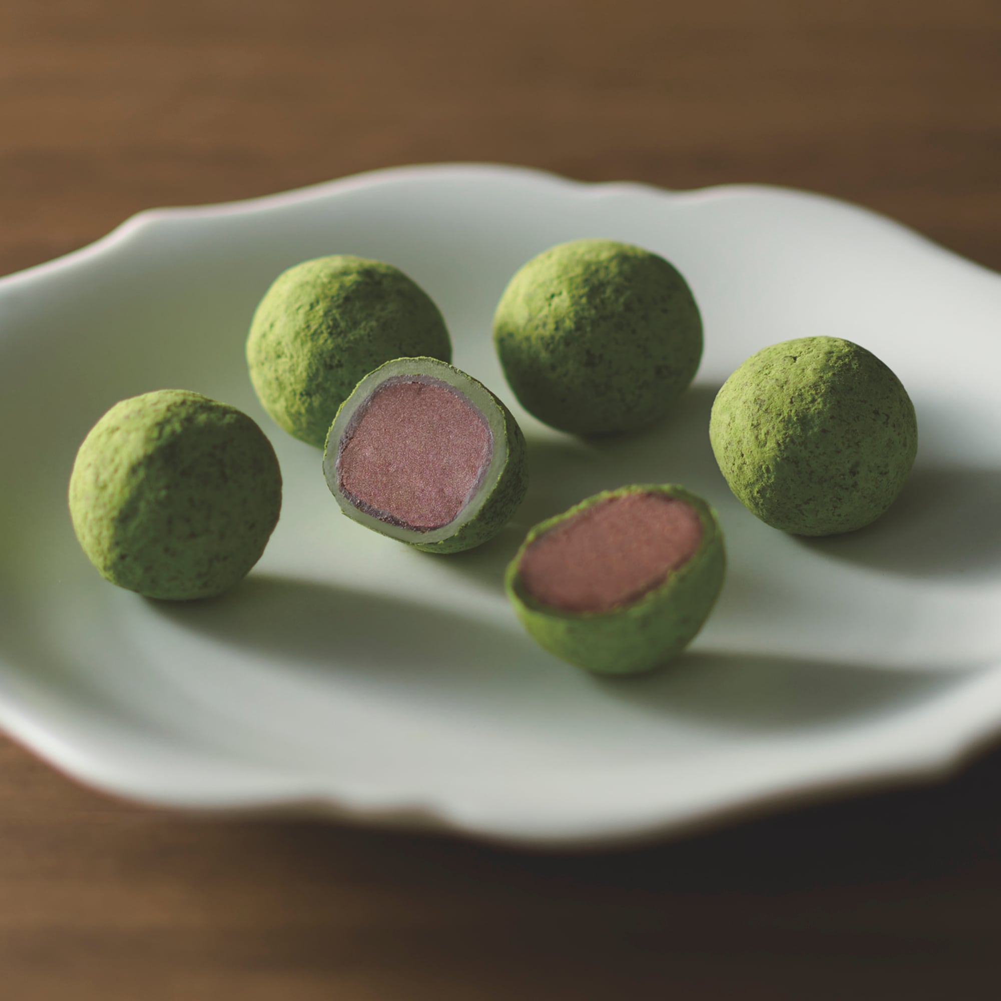生チョコ入り　抹茶トリュフ