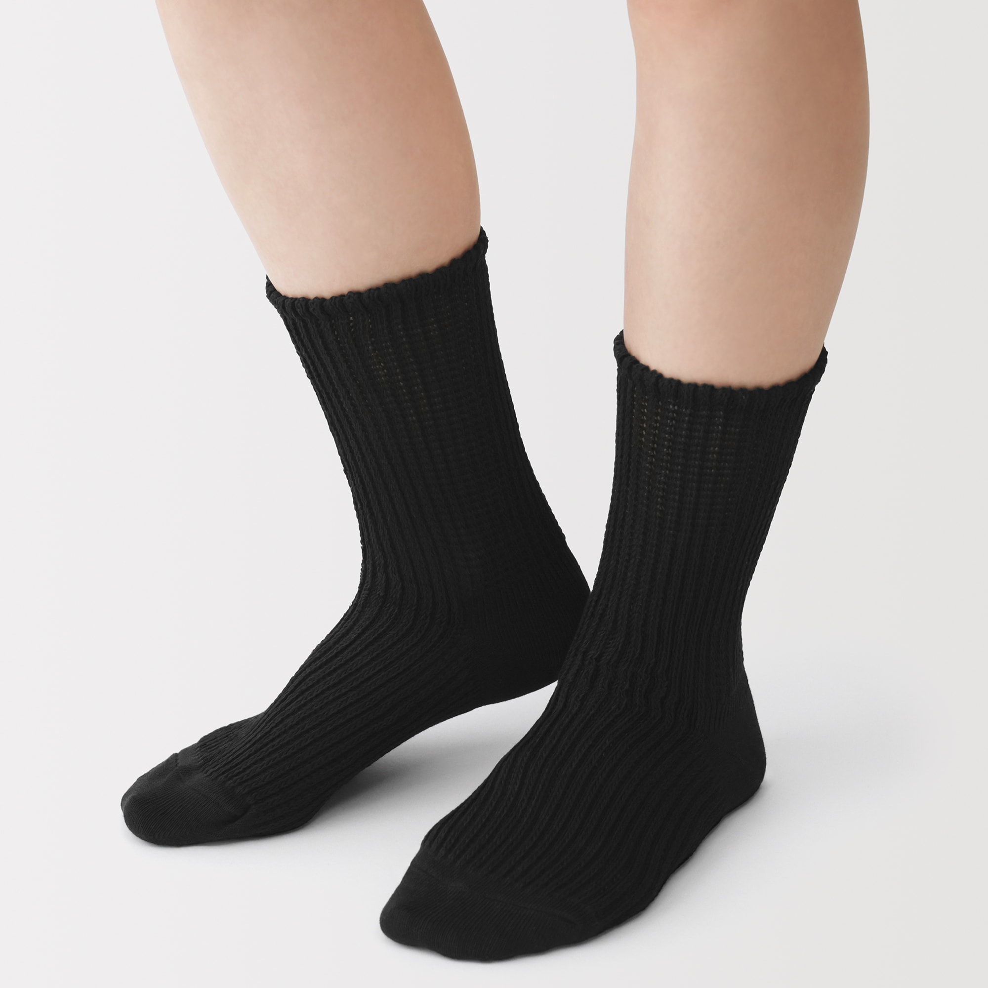 婦人　足なり直角　履き口やわらか　全体が良く伸びる靴下