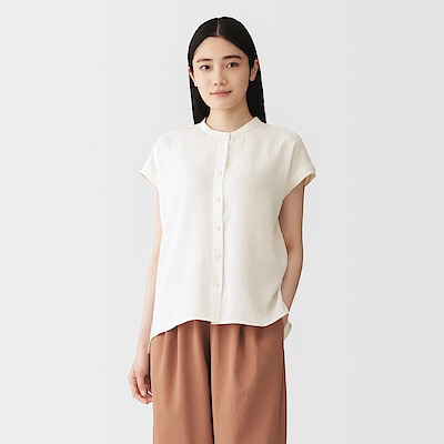 婦人　風を通す　フレンチスリーブブラウス