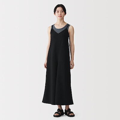 【4月中旬発売予定】婦人　風を通す　ストレッチサッカーサロペット