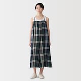 婦人　マドラスチェック　サロペット