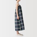 婦人　マドラスチェック　サロペット