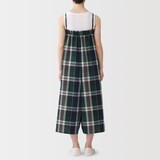 婦人　マドラスチェック　サロペット