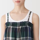 婦人　マドラスチェック　サロペット
