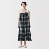 婦人　マドラスチェック　サロペット