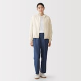 婦人　風を通すストレッチサッカー　ＵＶカット　フルジップパーカ