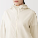 婦人　風を通すストレッチサッカー　ＵＶカット　フルジップパーカ