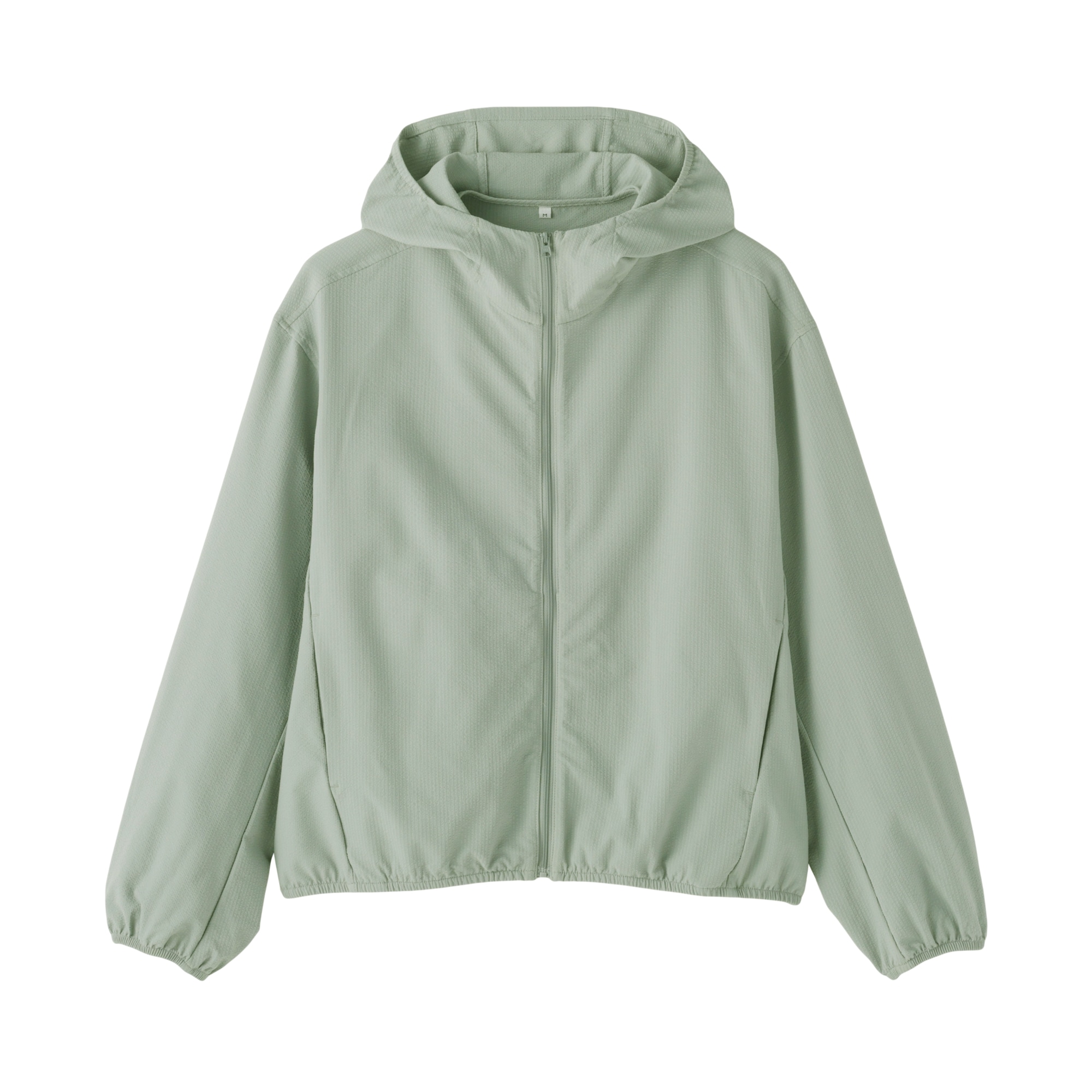 婦人　風を通すストレッチサッカー　ＵＶカット　フルジップパーカ