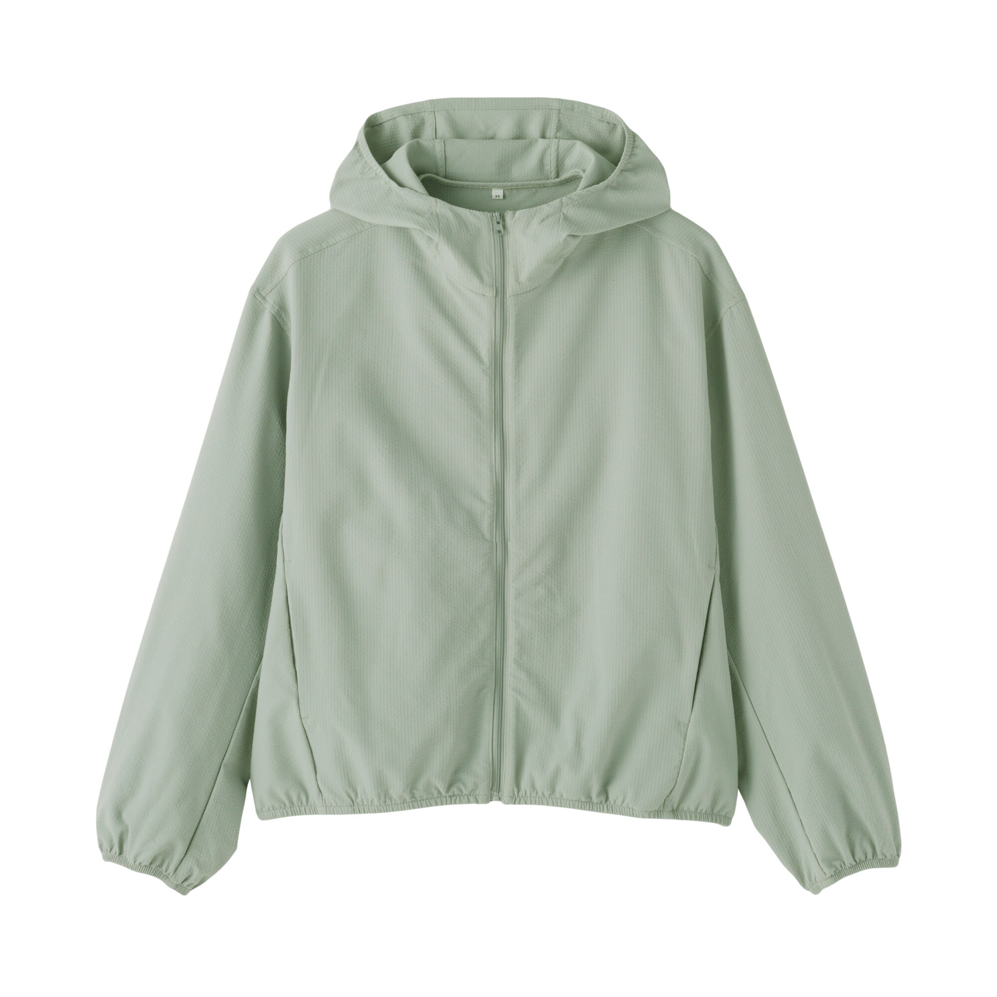 婦人　風を通すストレッチサッカー　ＵＶカット　フルジップパーカ