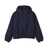 婦人　風を通すストレッチサッカー　ＵＶカット　フルジップパーカ