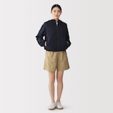 婦人　風を通すストレッチサッカー　ＵＶカット　フルジップパーカ