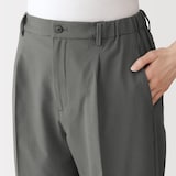 婦人　風を通す　ストレッチサッカーイージーテーパードパンツ