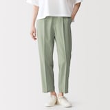 婦人　風を通す　ストレッチサッカーイージーテーパードパンツ