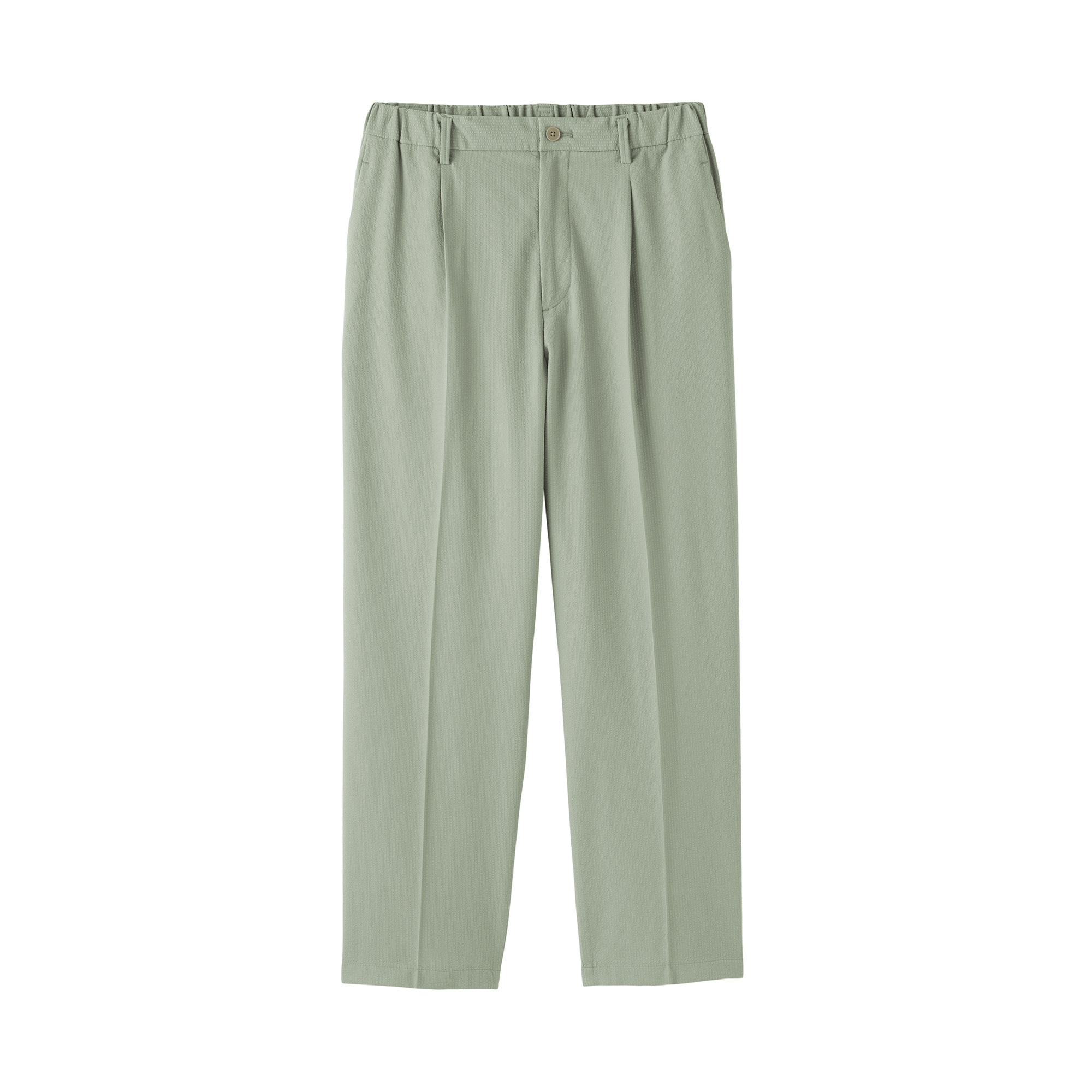 婦人　風を通す　ストレッチサッカーイージーテーパードパンツ