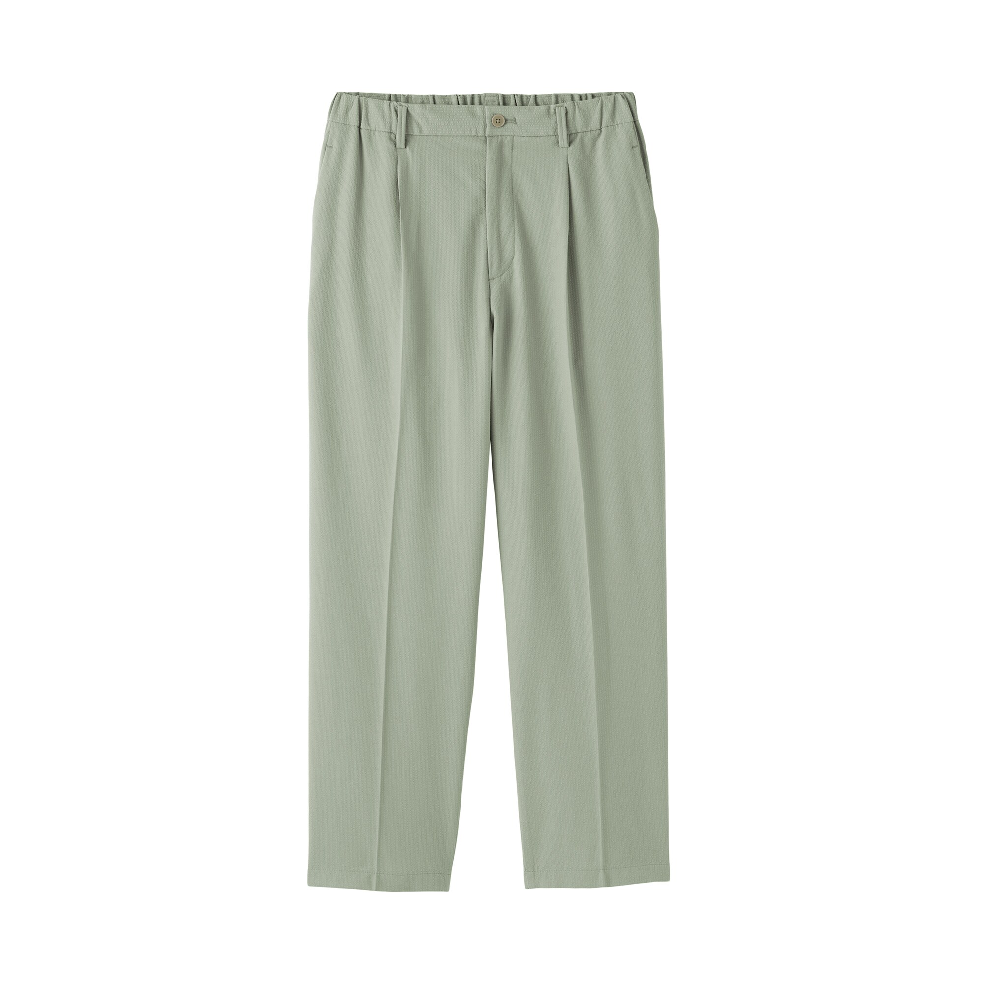 婦人　風を通す　ストレッチサッカーイージーテーパードパンツ