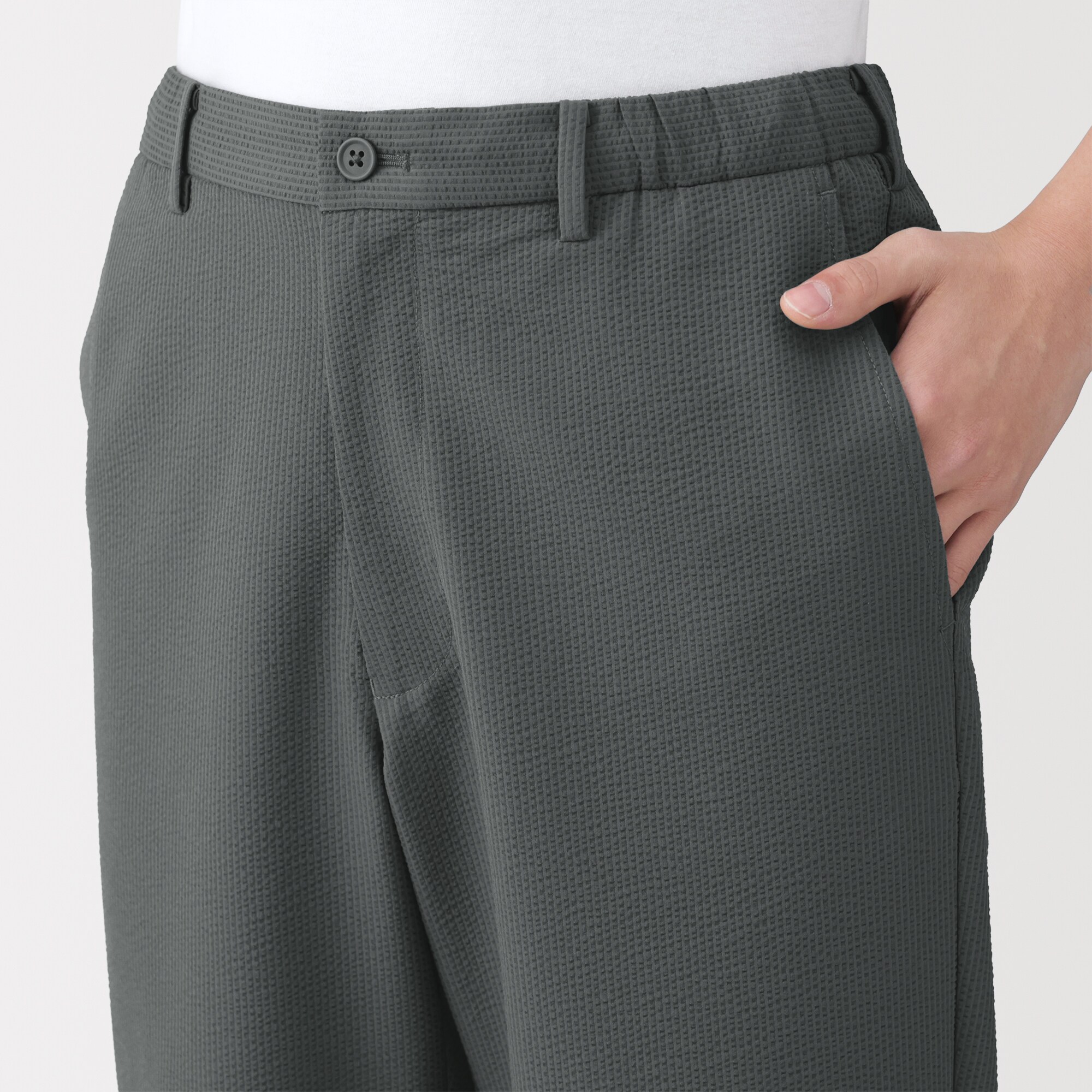 紳士 風を通すストレッチサッカーノータックパンツ | 無印良品