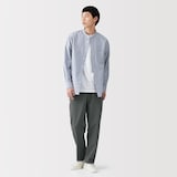 紳士　風を通すストレッチサッカーノータックパンツ