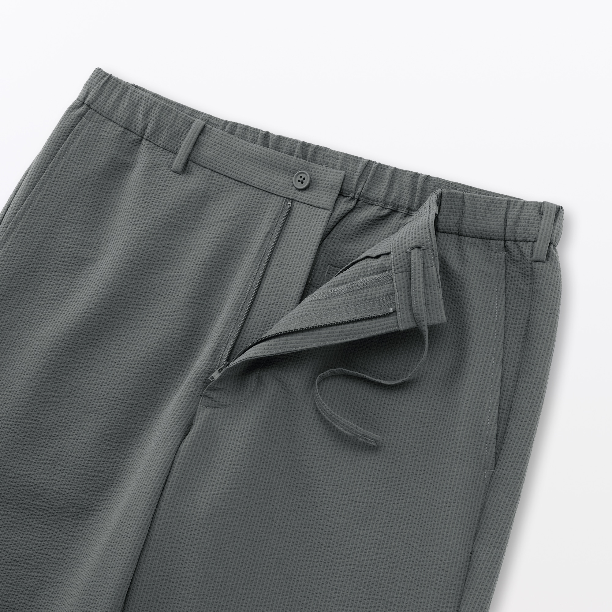 紳士　風を通すストレッチサッカーノータックパンツ